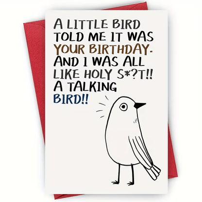 new Charming Bird-Themed Birthday Card with Envelope, FREE SHIPPING - FranksFunkyStuff