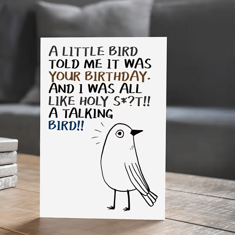 new Charming Bird-Themed Birthday Card with Envelope, FREE SHIPPING - FranksFunkyStuff