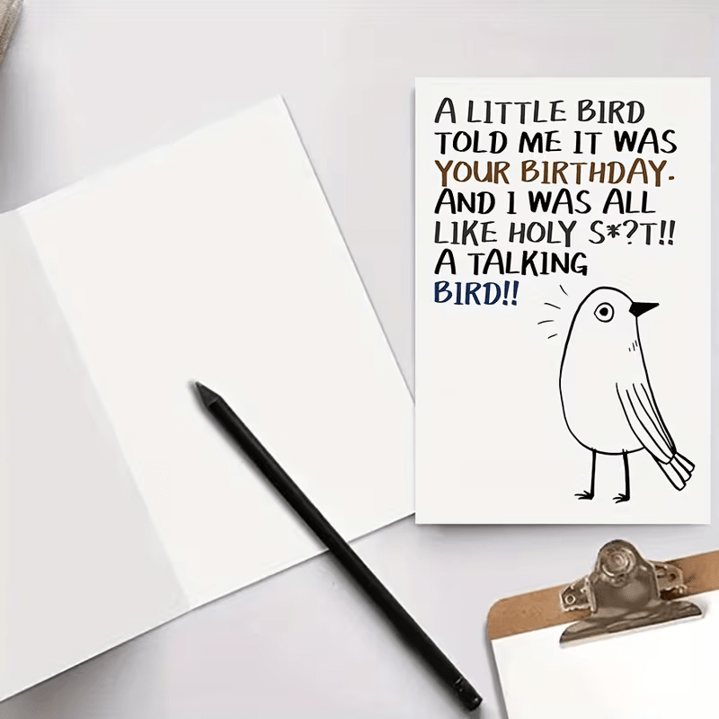 new Charming Bird-Themed Birthday Card with Envelope, FREE SHIPPING - FranksFunkyStuff