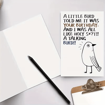 new Charming Bird-Themed Birthday Card with Envelope, FREE SHIPPING - FranksFunkyStuff