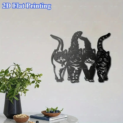 NEW Charming Metal Cat Silhouette Wall Art - FranksFunkyStuff