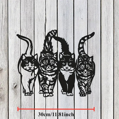 NEW Charming Metal Cat Silhouette Wall Art - FranksFunkyStuff