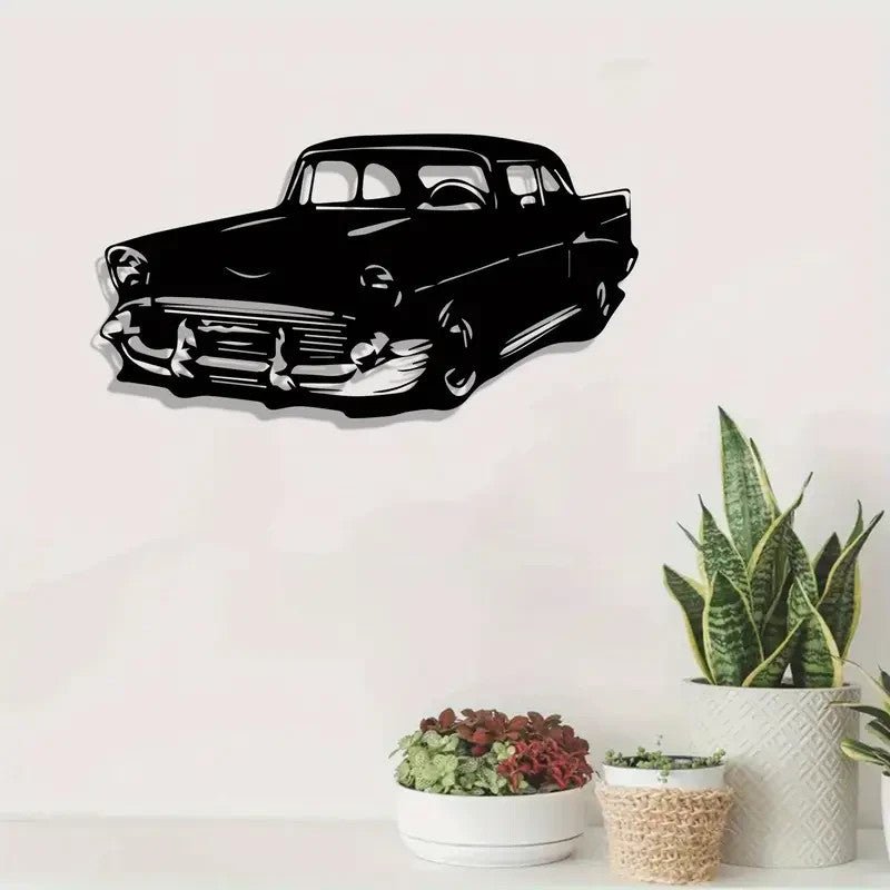 NEW Chevrolet 1957 Sedan with Post, Metal Silhouette - FranksFunkyStuff