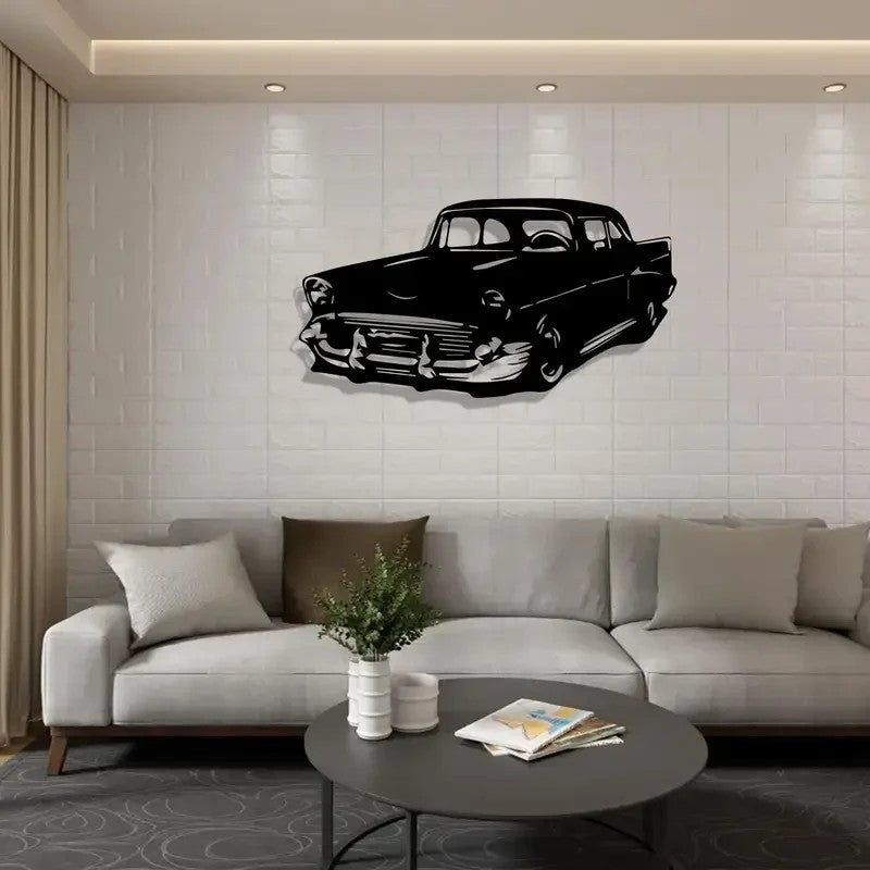 NEW Chevrolet 1957 Sedan with Post, Metal Silhouette - FranksFunkyStuff