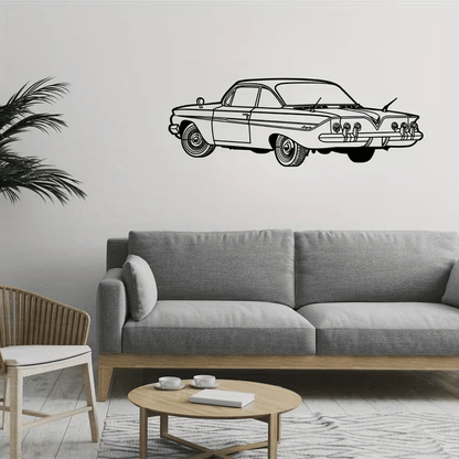 NEW Chevrolet 1961 Impala Metal Wall Art Vintage Vehicle Silhouette - FranksFunkyStuff