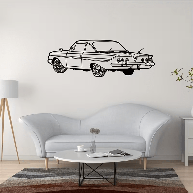 NEW Chevrolet 1961 Impala Metal Wall Art Vintage Vehicle Silhouette - FranksFunkyStuff