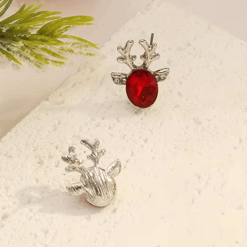 NEW Christmas Holiday Earrings Set,Santa & Rudy , - 2 Pairs 14K Golden Plated - FranksFunkyStuff