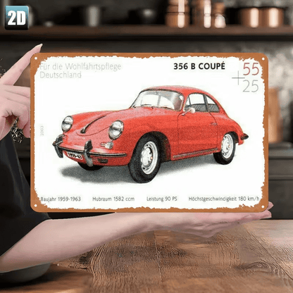 NEW Classic 356 B Porsche Coupe Metal Sign - FranksFunkyStuff