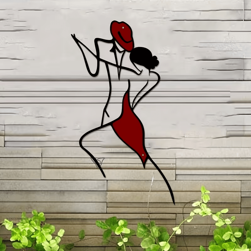 NEW Colorful Dancing Couple Metal Wall Art - 15.74 x 8.87 inches - FranksFunkyStuff