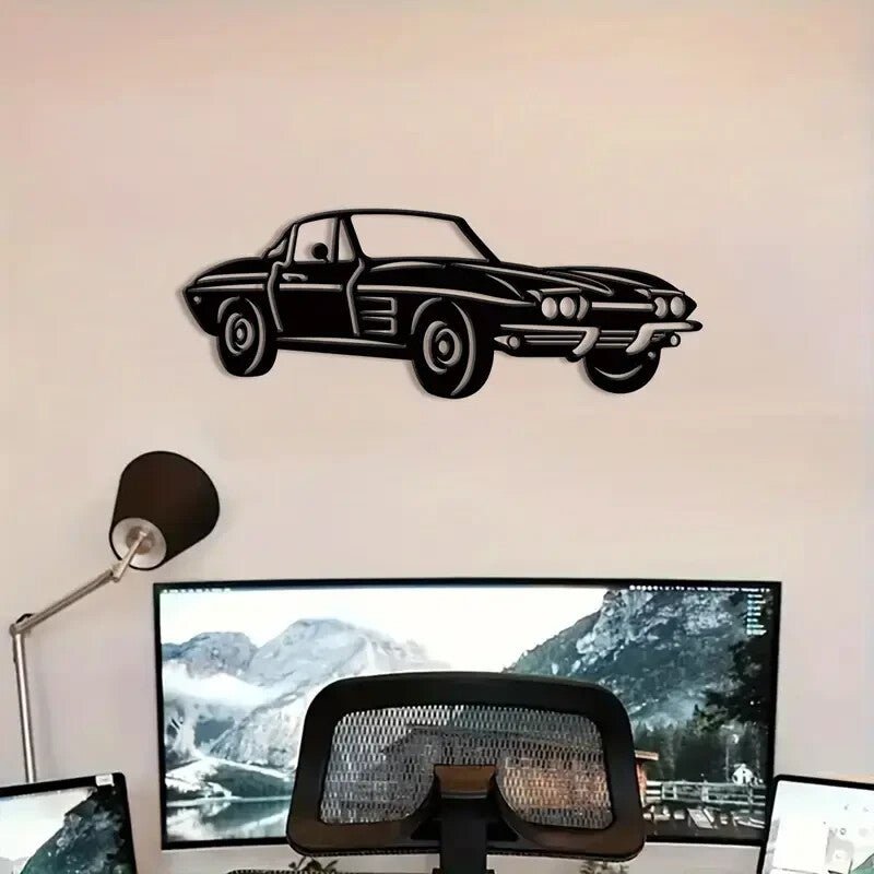 New Corvette Shape Metal Silhouette Wall Art - FranksFunkyStuff
