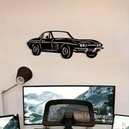 New Corvette Shape Metal Silhouette Wall Art - FranksFunkyStuff