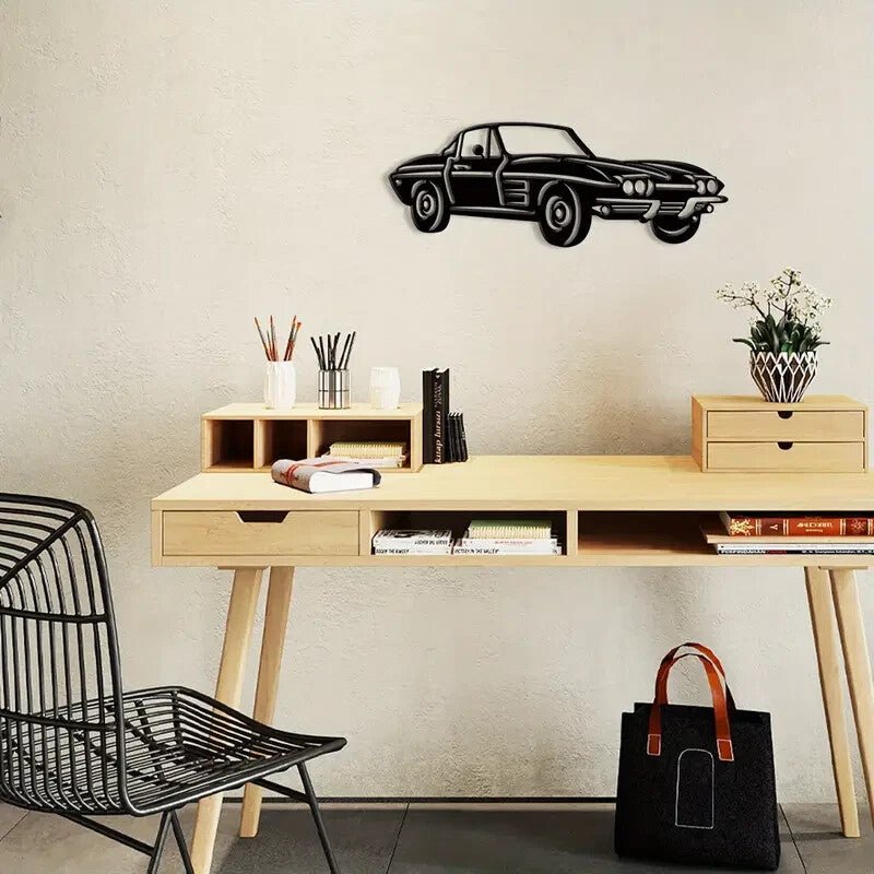 New Corvette Shape Metal Silhouette Wall Art - FranksFunkyStuff