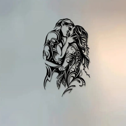 NEW Couple Hugging Metal Sculpture, Silhouette - FranksFunkyStuff