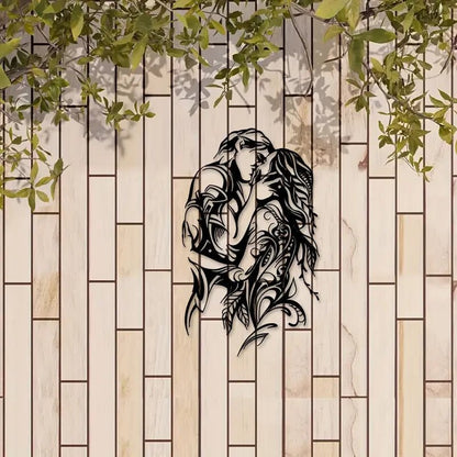 NEW Couple Hugging Metal Sculpture, Silhouette - FranksFunkyStuff