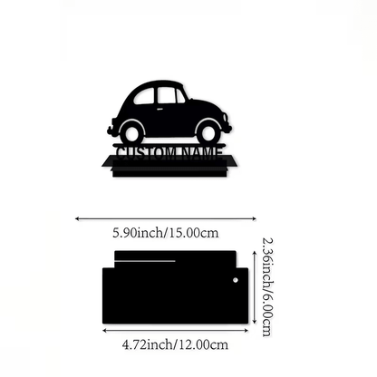 NEW Custom VW Bug Die Cut Metal Silhouette With Your Name or ? - FranksFunkyStuff