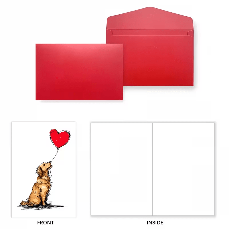 NEW Cute DOG LOVE Card with Envelope, FREE SHIPPING - FranksFunkyStuff