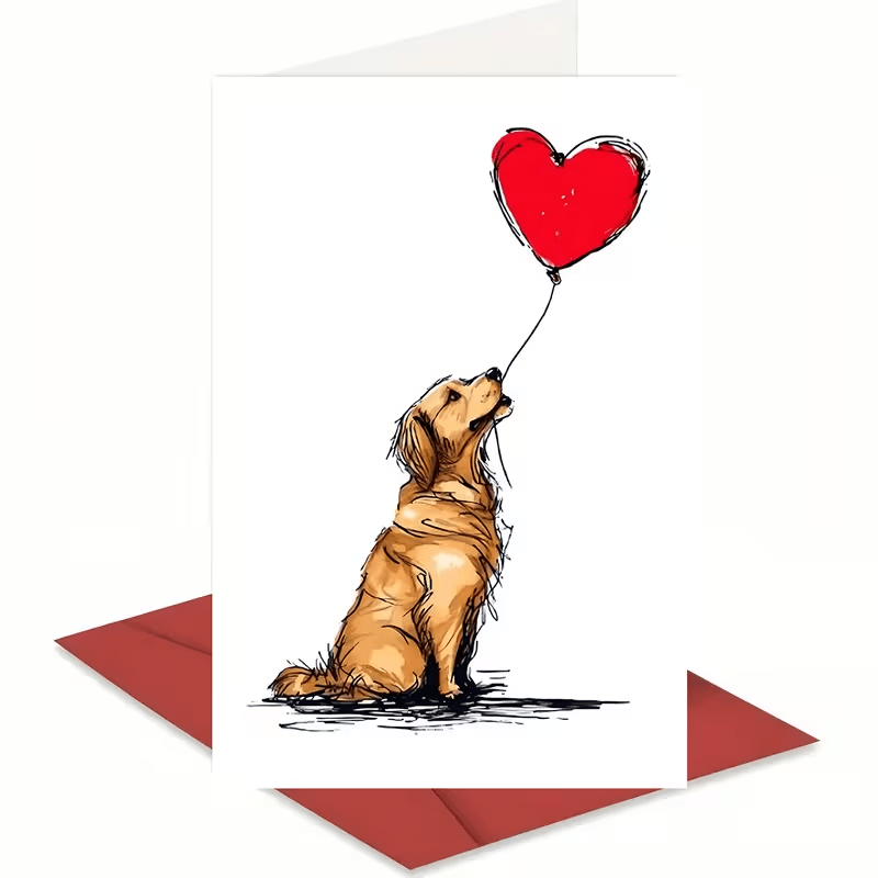 NEW Cute DOG LOVE Card with Envelope, FREE SHIPPING - FranksFunkyStuff