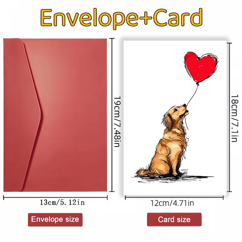 NEW Cute DOG LOVE Card with Envelope, FREE SHIPPING - FranksFunkyStuff