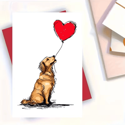 NEW Cute DOG LOVE Card with Envelope, FREE SHIPPING - FranksFunkyStuff