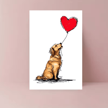 NEW Cute DOG LOVE Card with Envelope, FREE SHIPPING - FranksFunkyStuff