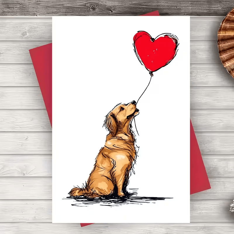 NEW Cute DOG LOVE Card with Envelope, FREE SHIPPING - FranksFunkyStuff