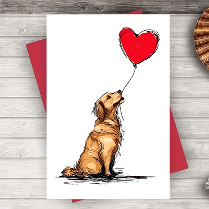 NEW Cute DOG LOVE Card with Envelope, FREE SHIPPING - FranksFunkyStuff