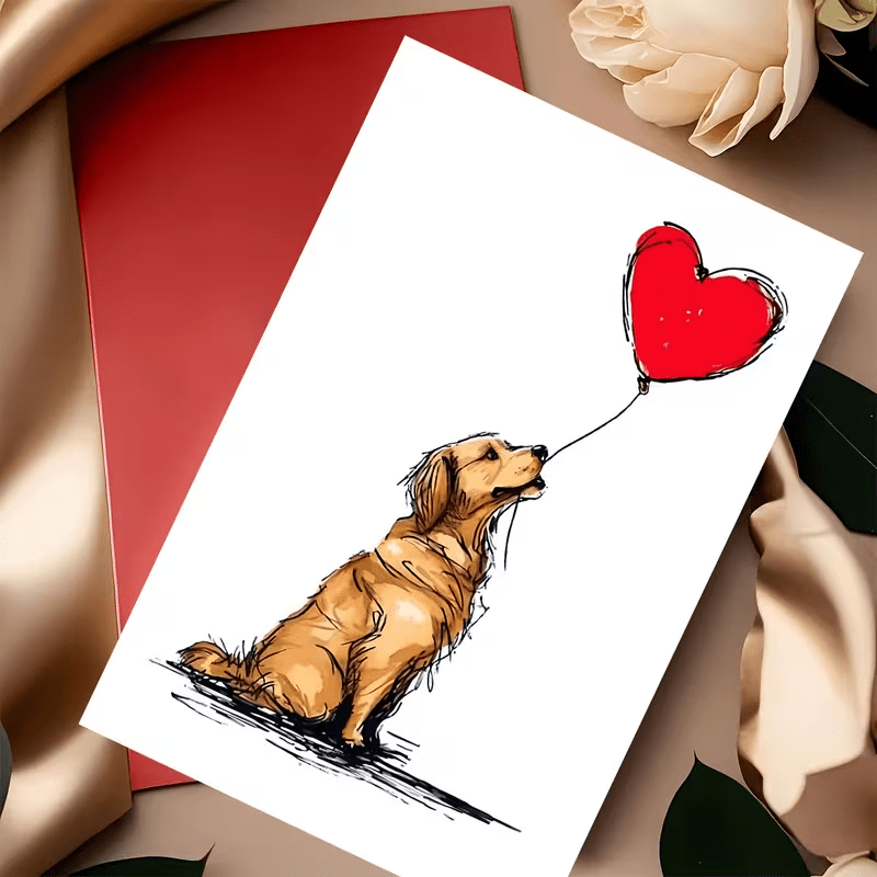 NEW Cute DOG LOVE Card with Envelope, FREE SHIPPING - FranksFunkyStuff