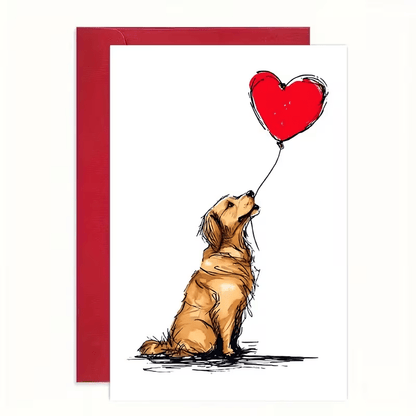 NEW Cute DOG LOVE Card with Envelope, FREE SHIPPING - FranksFunkyStuff