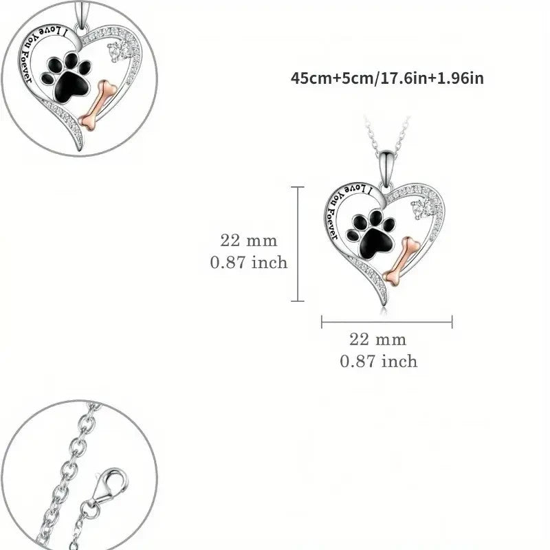 NEW Cute Dog Paw & Bone Women's Necklace - FranksFunkyStuff