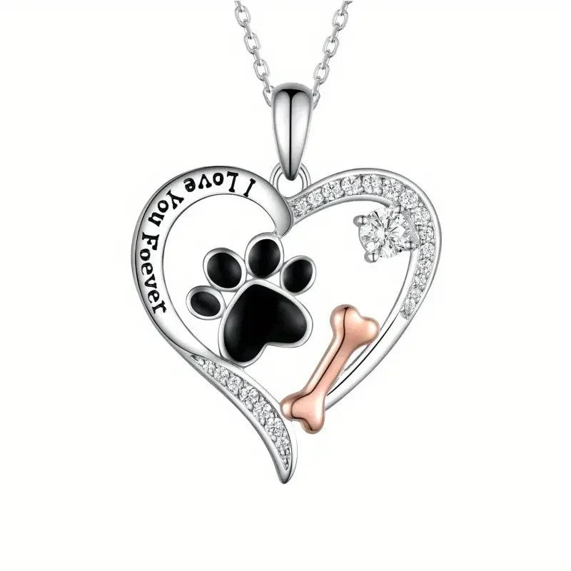 NEW Cute Dog Paw & Bone Women's Necklace - FranksFunkyStuff