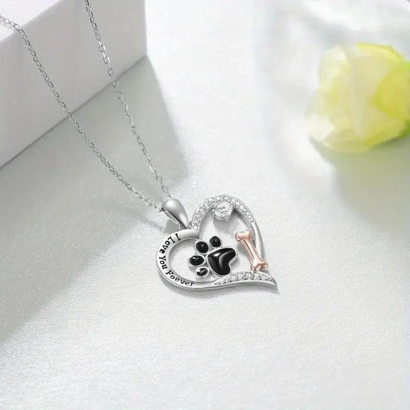 NEW Cute Dog Paw & Bone Women's Necklace - FranksFunkyStuff