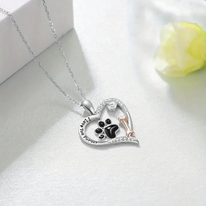 NEW Cute Dog Paw & Bone Women's Necklace - FranksFunkyStuff