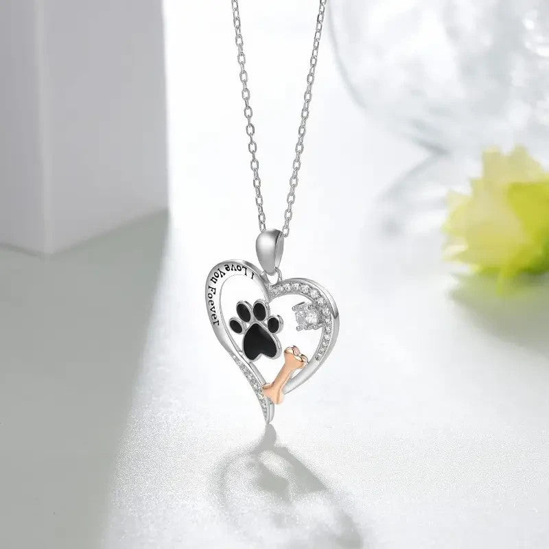 NEW Cute Dog Paw & Bone Women's Necklace - FranksFunkyStuff