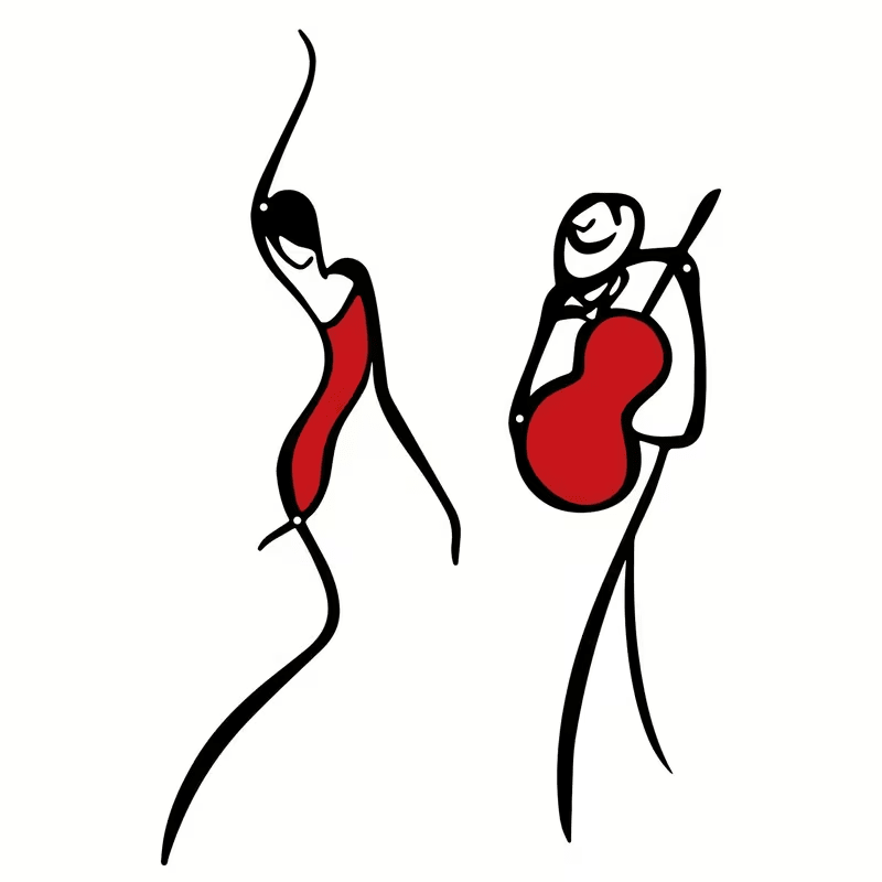 NEW Dancing Couple, 2 Pieces Colorful Metal Silhouette Line Art Wall Decor - FranksFunkyStuff