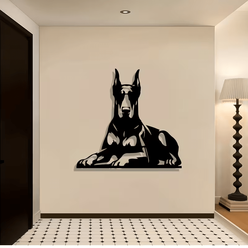 NEW Doberman Pincher Metal Silhouette Wall Art - FranksFunkyStuff