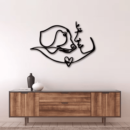 NEW Dog Hugging Owner Metal Silhouette - FranksFunkyStuff