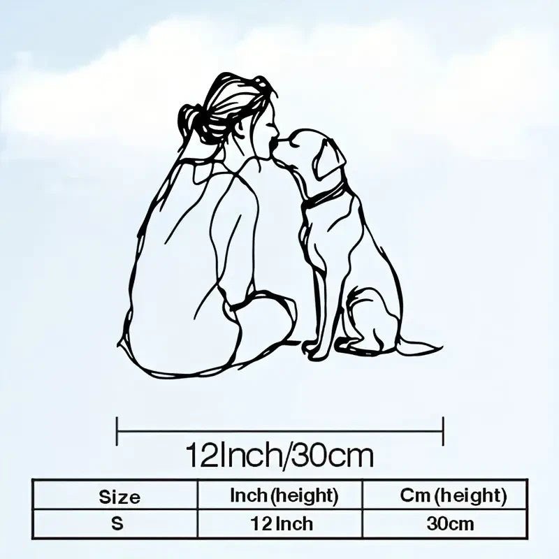 NEW Dog Kissing Girl Metal Silhouette - FranksFunkyStuff