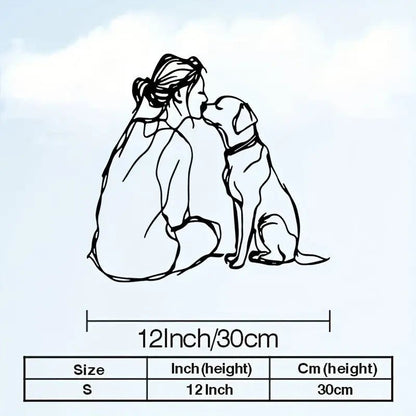 NEW Dog Kissing Girl Metal Silhouette - FranksFunkyStuff