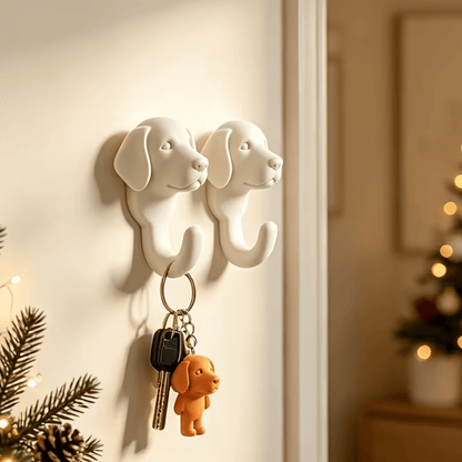 NEW DOG WALL HOOK , Floppy-Eared Dog Shaped Wall Hook ( 2 PIECE SET) - FranksFunkyStuff