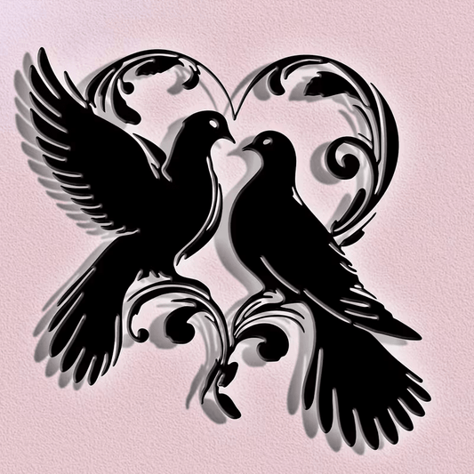 NEW Doves Metal Silhouette Wall Sculpture - FranksFunkyStuff