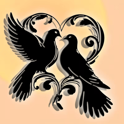 NEW Doves Metal Silhouette Wall Sculpture - FranksFunkyStuff