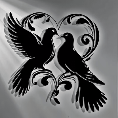 NEW Doves Metal Silhouette Wall Sculpture - FranksFunkyStuff