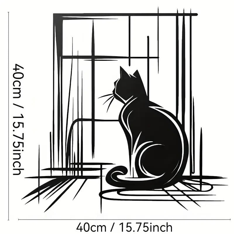 NEW Elegant Black Cat Metal Wall Art - FranksFunkyStuff