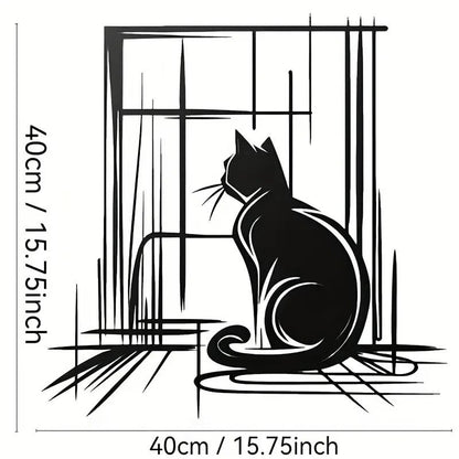 NEW Elegant Black Cat Metal Wall Art - FranksFunkyStuff
