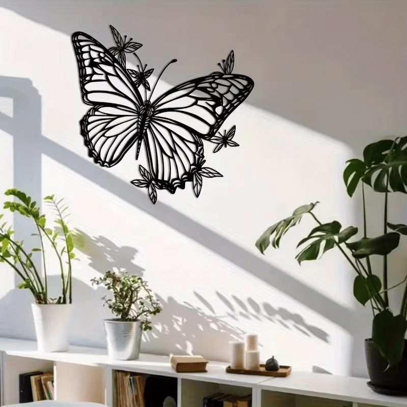 NEW Elegant Butterfly Metal Silhouette Wall Art (small) - FranksFunkyStuff