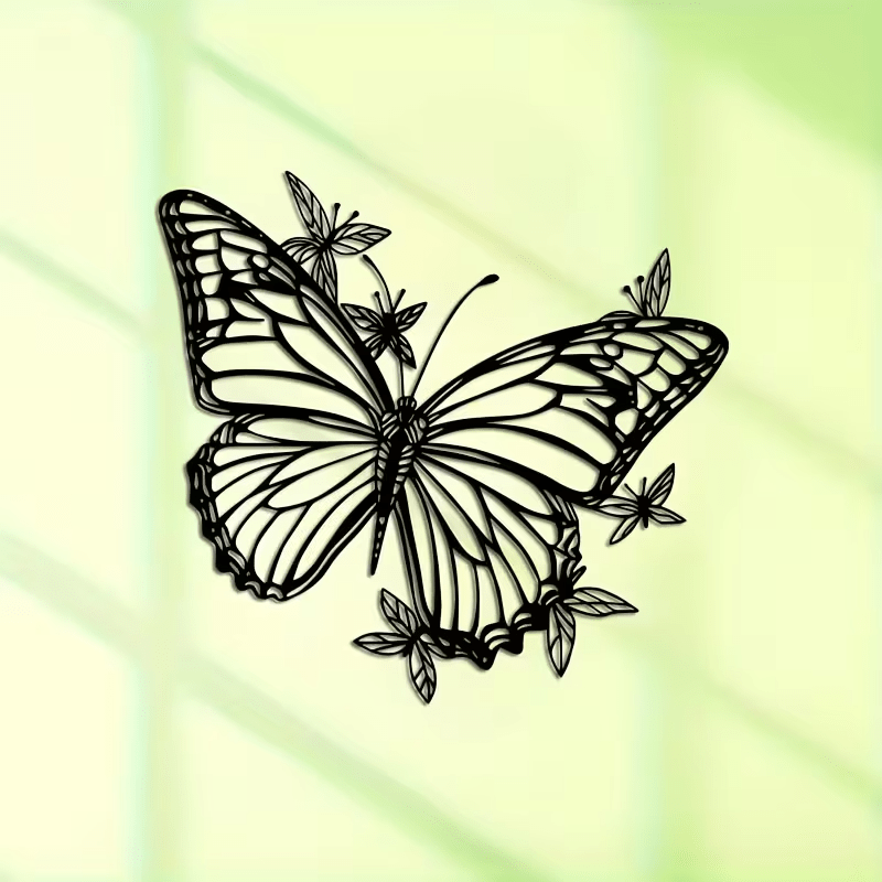 NEW Elegant Butterfly Metal Silhouette Wall Art (small) - FranksFunkyStuff
