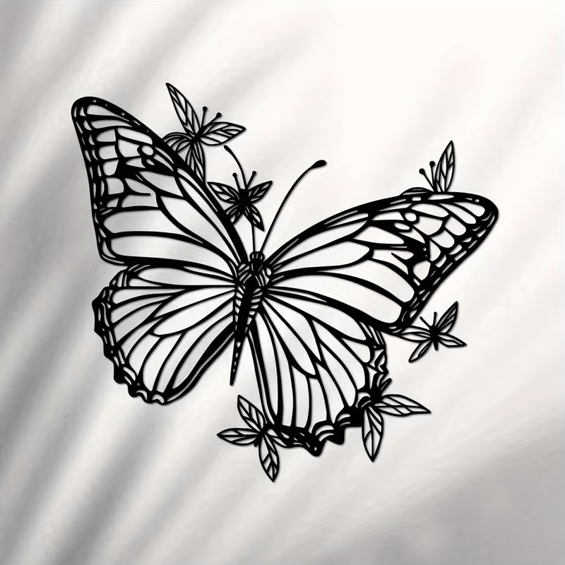 NEW Elegant Butterfly Metal Silhouette Wall Art (small) - FranksFunkyStuff