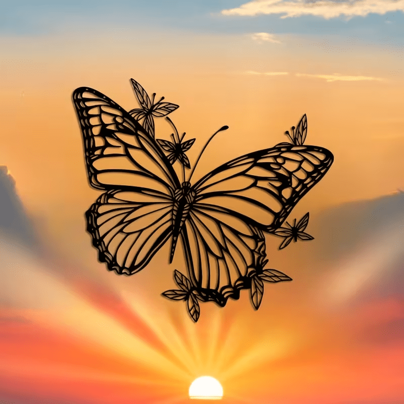 NEW Elegant Butterfly Metal Silhouette Wall Art (small) - FranksFunkyStuff