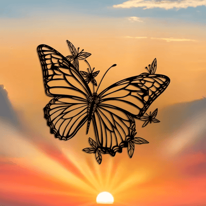NEW Elegant Butterfly Metal Silhouette Wall Art (small) - FranksFunkyStuff