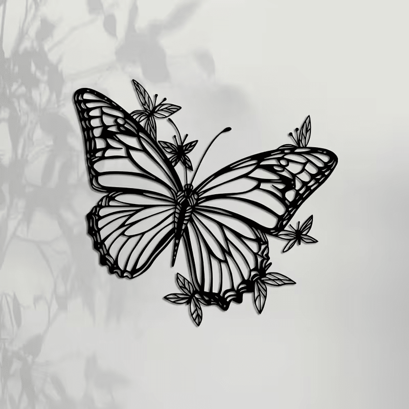 NEW Elegant Butterfly Metal Silhouette Wall Art (small) - FranksFunkyStuff